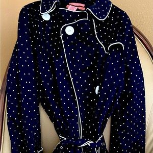 Navy Polka Dot Rain Coat